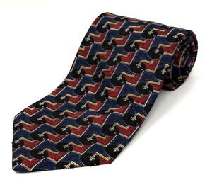 Ermenegildo Zegna Tie 100% Silk Navy Blue Burgundy 3.75 x 59 Neck Tie Italy